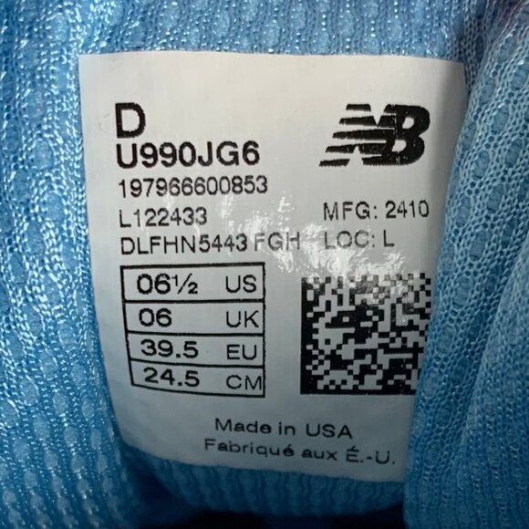 New Balance 990v6 Joe Freshgoods Prom Blue U990JG6 Men's size 6.5 - Picture 15 of 15